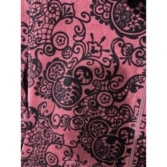 Disney Parks Mickey Mouse Velour Hoodie Womens XL Burgundy Sweatshirt Sweater - Picture 4 of 7